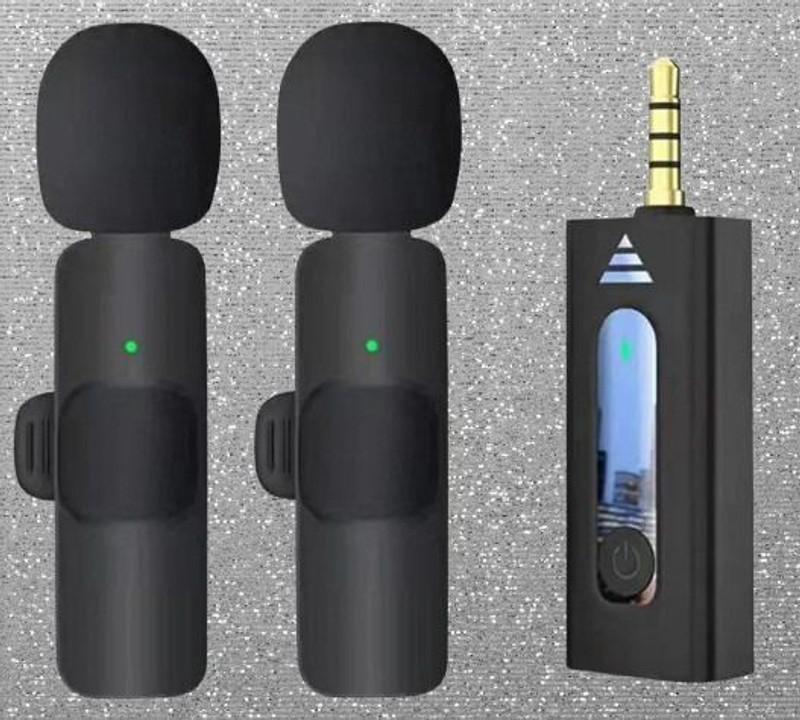 RV Enterprises ® K-35 3.5mm Aux Dual Receivers (2-Mics, 1 Input) Wireless Collar Camera Microphone
