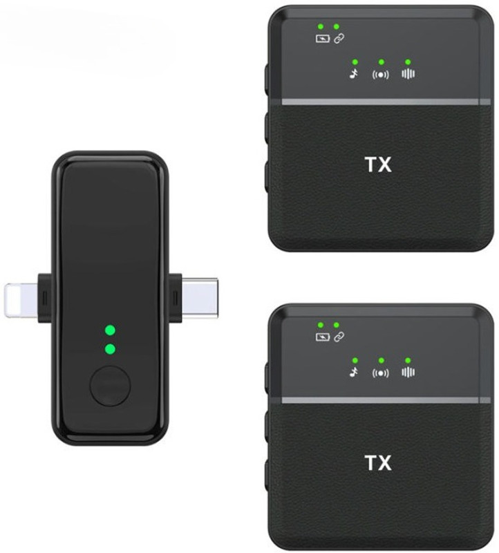Foxne Point Dual mini wireless microphone 2 Microphone TX & 1 Receiver RX Microphone