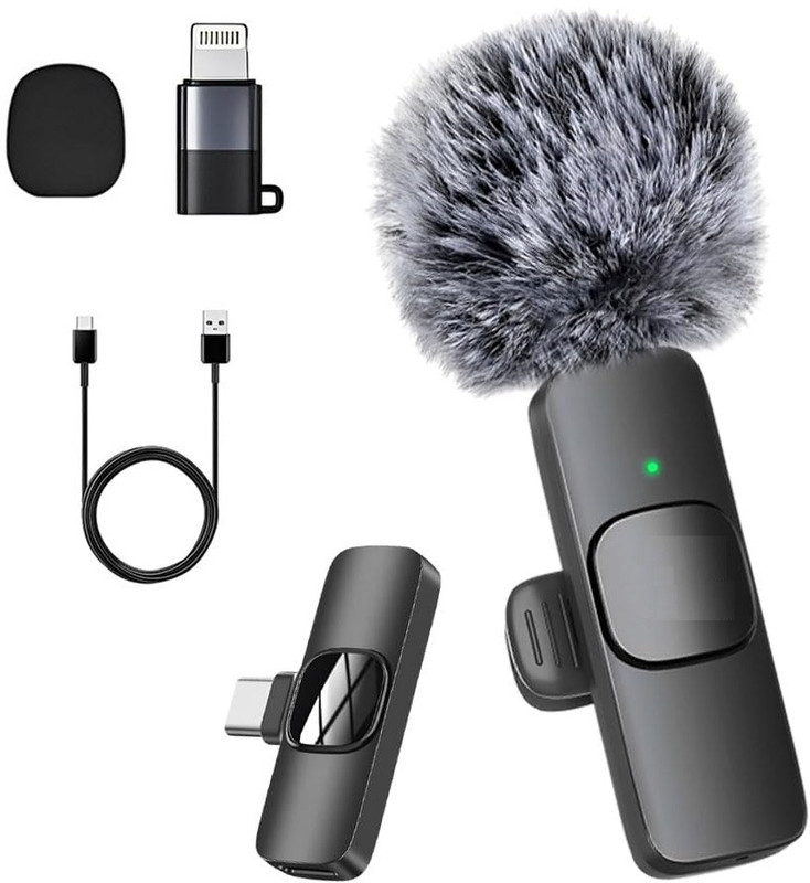 Gentle e kart ® Furry K8 Wireless for Type-C Android/ios, Mic for Vlogging, Singing Microphone