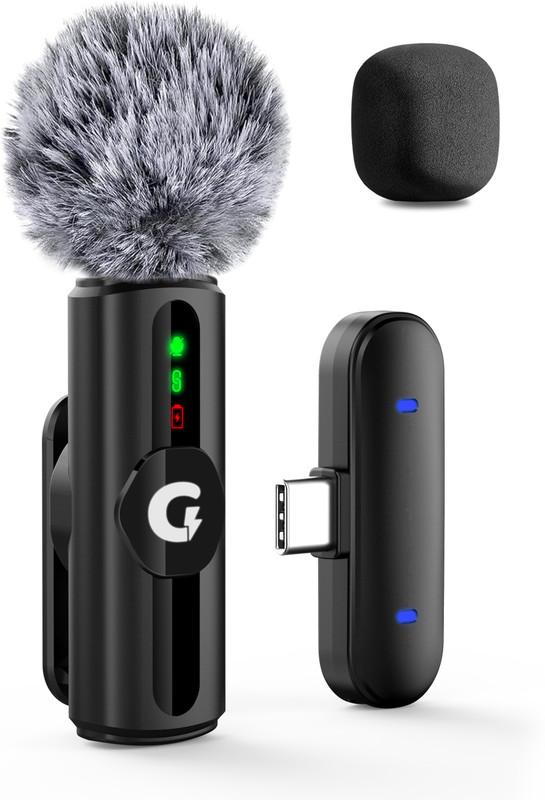 Grenaro Wireless Mic, Cancellation Mic for YouTube, Vlogging, Recording For Type-C Microphone