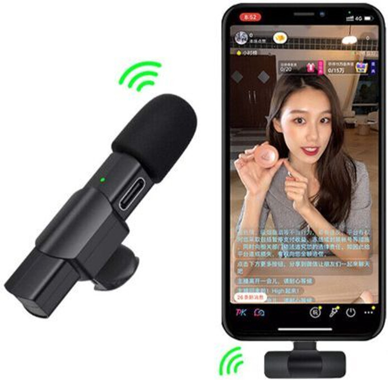 SS Store ATY_559Y_K8 WIRELESS COLLER MICROPHONE FOR UTUBE,VLOGGING,REELS & LIVE STREAMING Camera Microphone