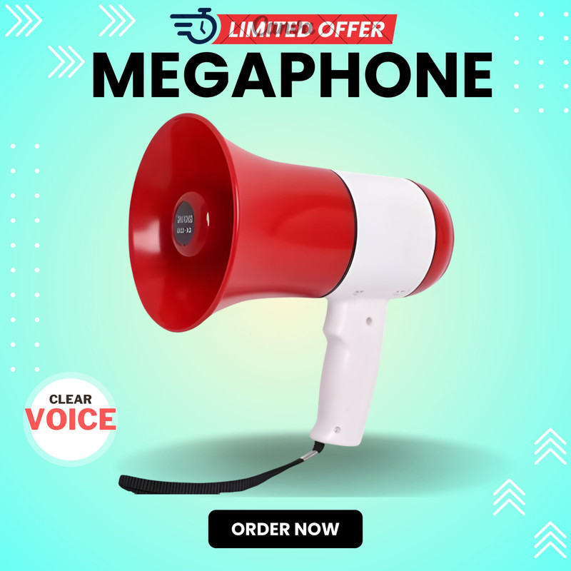 FRONY Handheld Megaphone Loud Speaker Recorder & 1500mAh Battery & Bluetooth SirenW18 Microphone