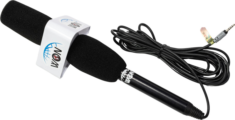 WON Shortgun Media Reporting Black color mic with triangle mic flag 3.5 mm jack Microphone