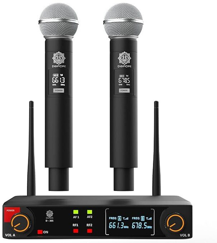 Digimore D-305 HH UHF Wireless Mic | 197ft Range |10Hrs Battery | Balanced XLR Output Microphone