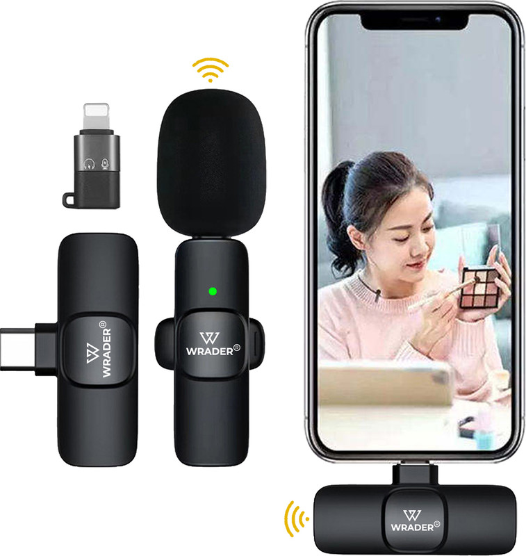 MOBIZAC Wireless Microphone for Video Recording, Reels, Vlogs, Teaching, Youtube Live Mic for Android Mobiles(Black)