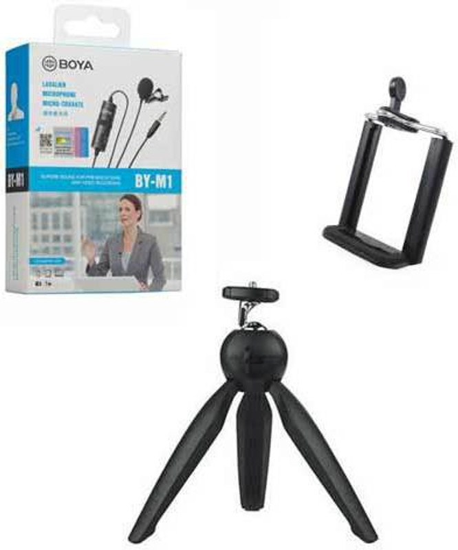 BOYA BY-M1 with Mini Tripod and Mount1 Omni Directional Lavalier Microphone Microphone