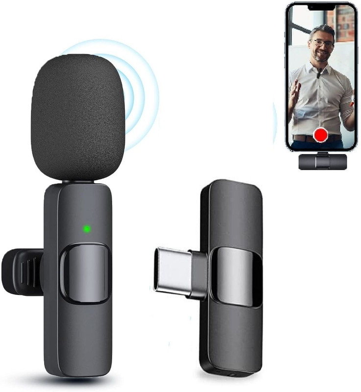 BASS BLING ® K8 Collar Wireless Mic for Youtubers, Video Recording Microphone