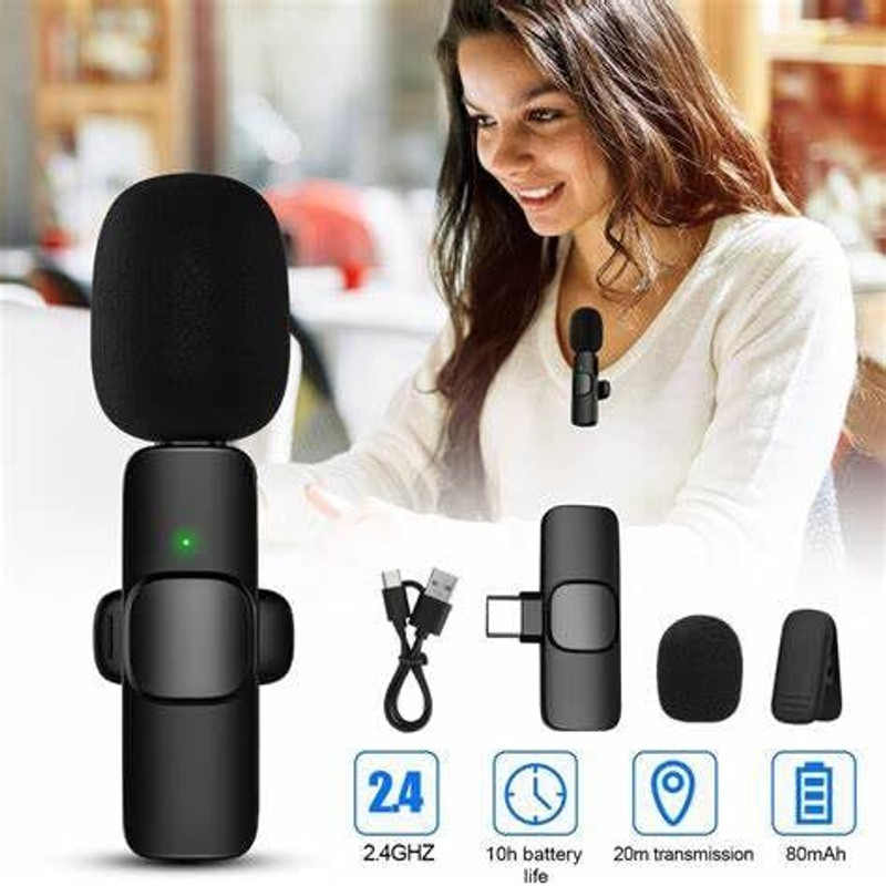 BASS BLING 2 in 1 K9 Wireless, Digital Mini Portable Recording Clip Microphone