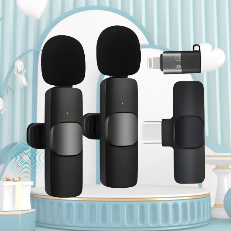 AGINDUSTRY K9 Dual Wireless Microphone Plug &Collar Mic for Vlogging/Live Stream/YouTubF487 Microphone