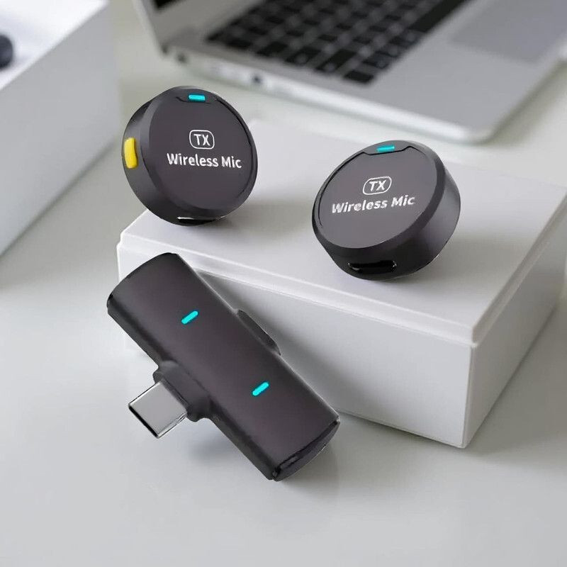 Hectic Wireless Microphone with Noise Cancellation, Bluetooth Mic for Mobile, Recording Microphone