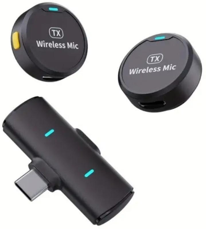 FITRIC Wireless Lavalier Lapel Mic with Round Button for Vlog & YouTube Microphone