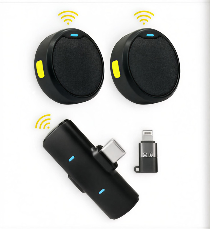 BASS BLING Wireless Microphone Mini Clip Lapel Mic for Video Recording Podcast Microphone