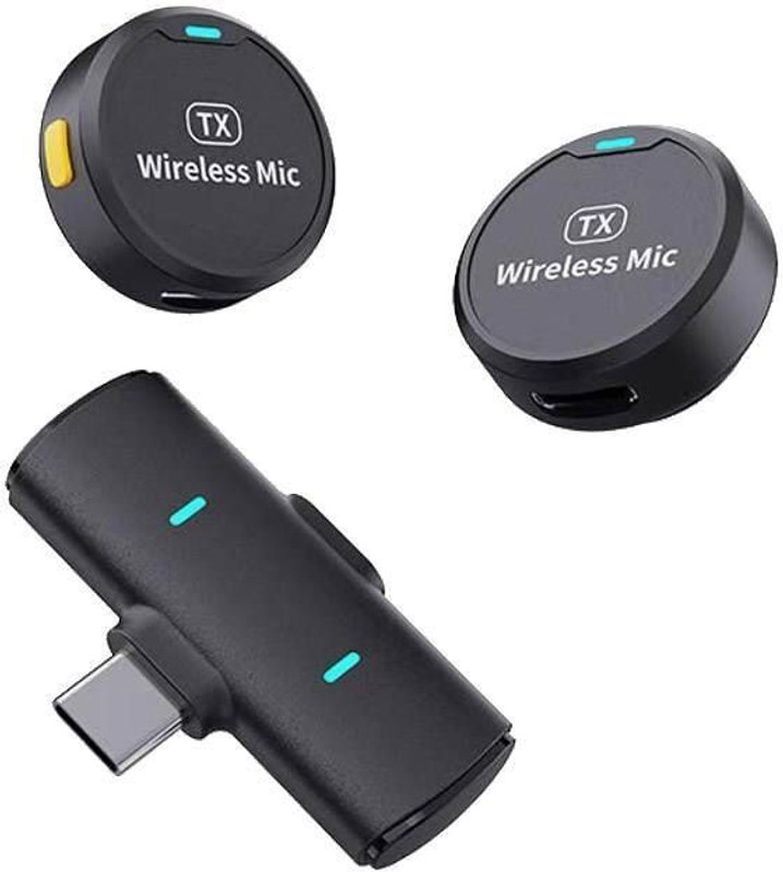 FITRIC Wireless Lavalier Lapel Mic with Round Button for Vlog & YouTube Microphone