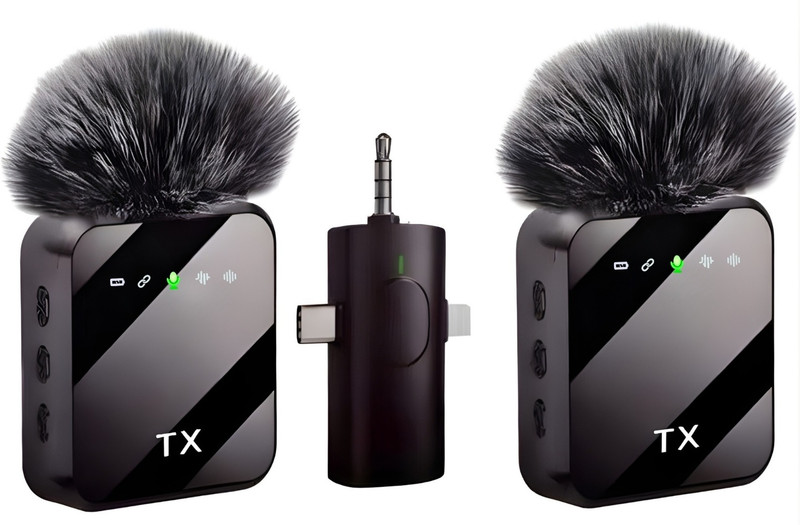 Vexcrion Wireless Clip-On Noise Cancelling Microphone for YouTube Videos & Online Classes Microphone