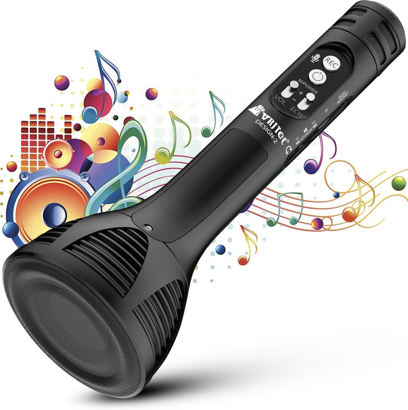 Adieu Venture Design 2 Wireless Multipurpose Mic With Inbuilt Bluetooth Speaker For Android, IOS Microphone Bluetooth Microphone(Pink)