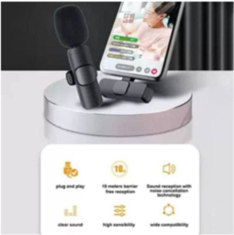 SS Store HRR-K8 Wireless Lavalier Microphone for Video Recording, Youtube, Vlog, Tiktok Camera Microphone