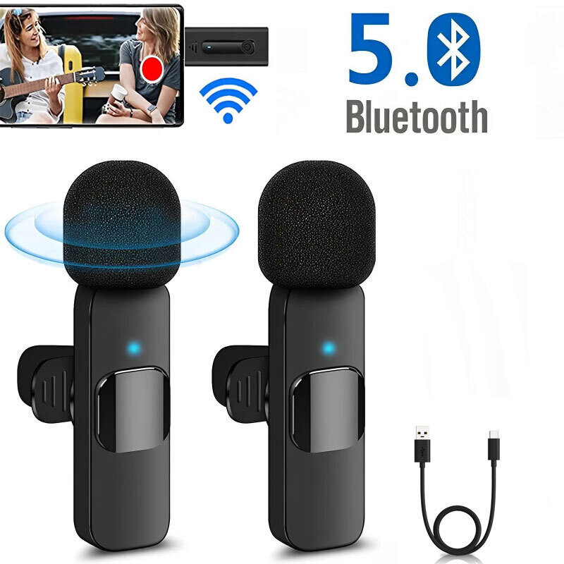 BASS BLING Best Buy K9 Dual Wireless Collar Microphone Mic for Interview Video Recording Microphone