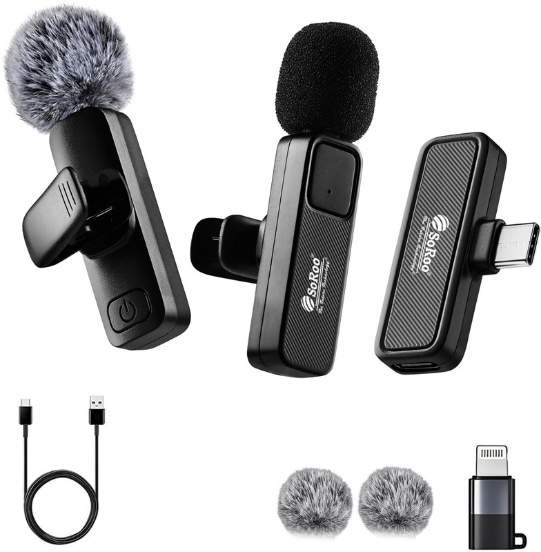 SoRoo Wireless Mic for Youtube, Vlog & Video Recordings for Android & iPhone Microphone