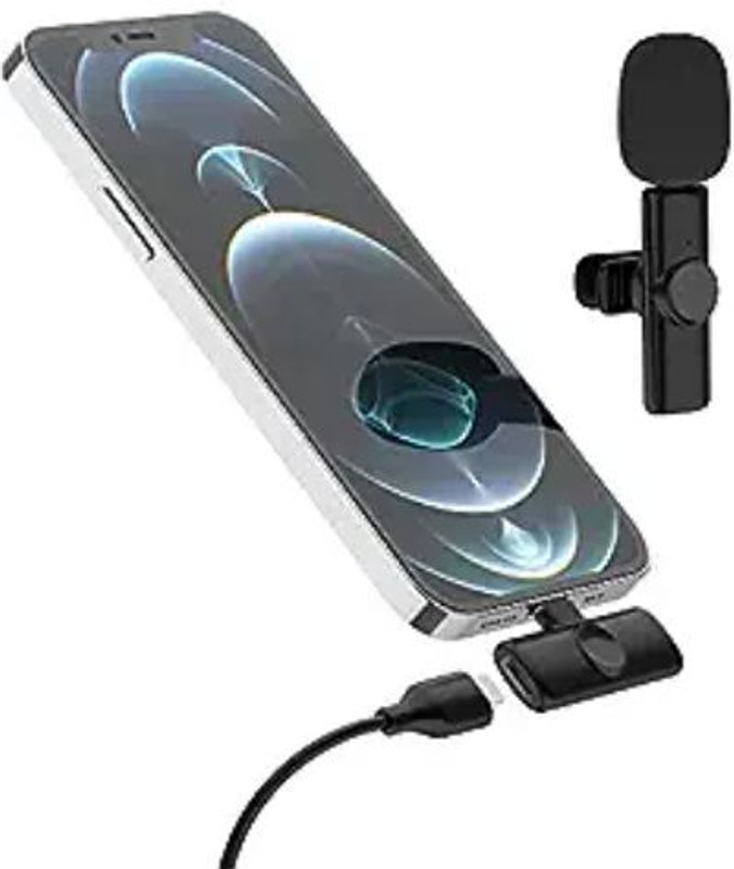 SS Store JNLA_176K8 Wireless Collar Mic Smartphones Mic Wireless Microphone(black) Camera Microphone
