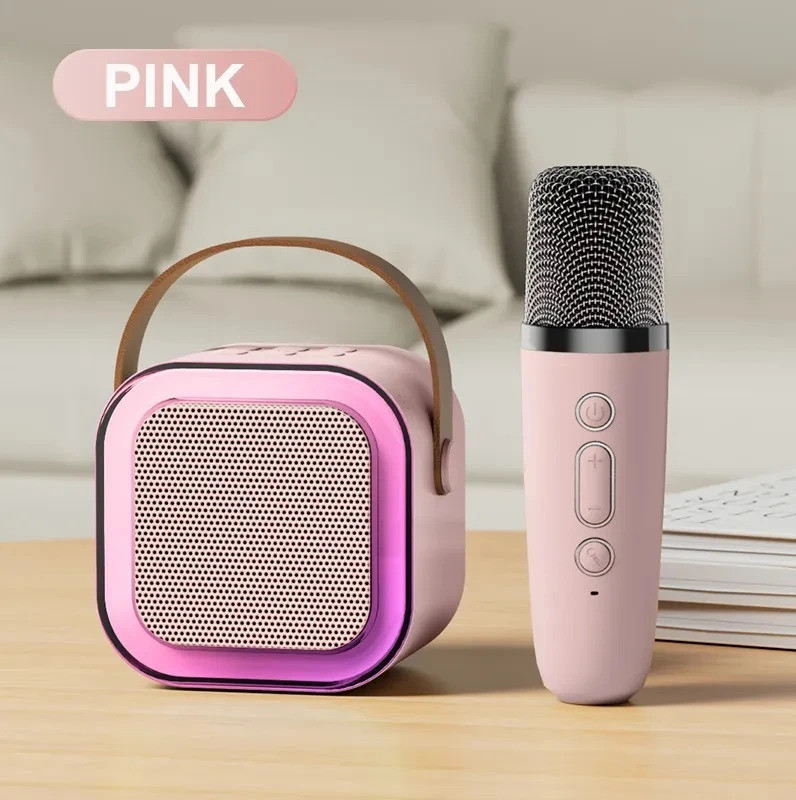 JSG K12 New Bluetooth Colorful Portable Speaker with Karaoke Mic, USB Charging Microphone