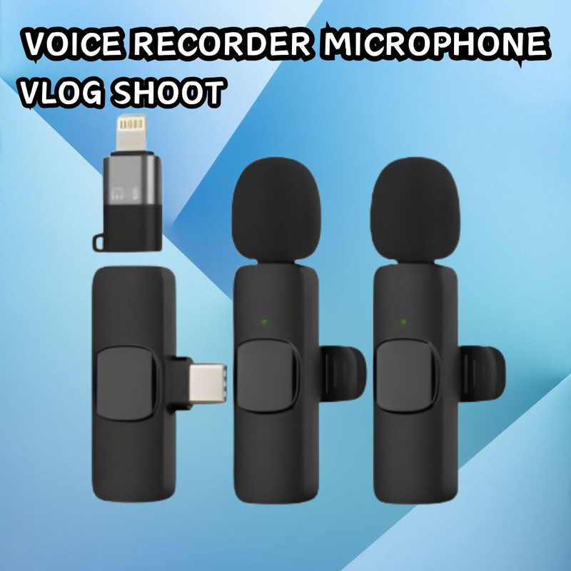 AGINDUSTRY K9 Dual (Wireless Microphone)Plug & Bluetooth Collar Mic for YouTub/VloggingD464 Microphone