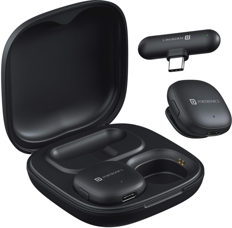Portronics Vlogmate One Ai Powered Wireless Microphone For Noise Reduction,Type C Input Microphone