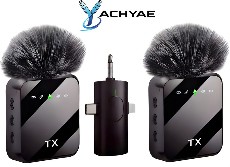 Yachyae Wireless Lapel Mic for YouTube, Online Classes & Vlogging with Clear Audio Microphone