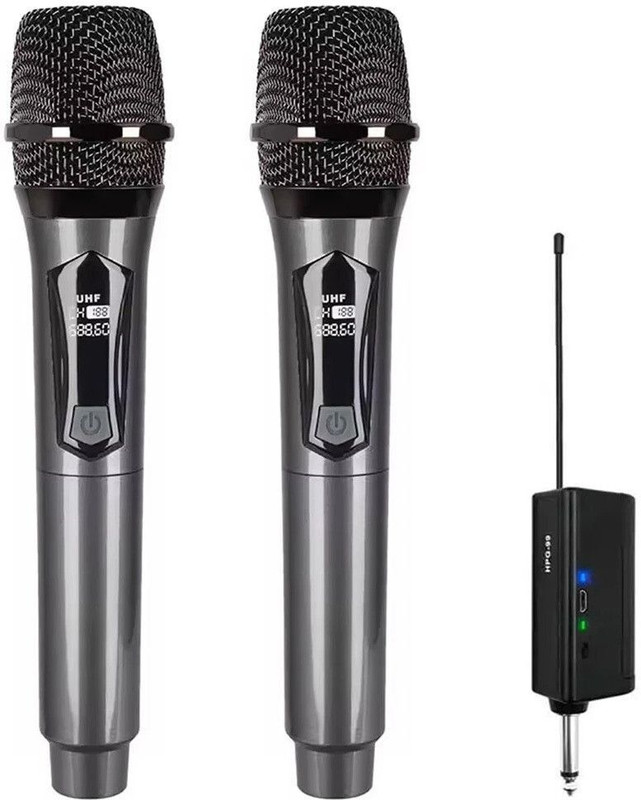 AMG Music UHF Wireless Microphone System Cordless Dynamic Mic with Rechargeable Receiver Microphone