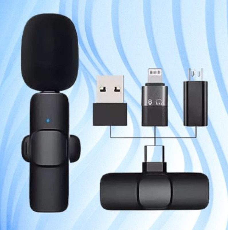 BORNTOGLOW K8 Omnidirectional Lapel Plug and Play Type C Collar Mic Recording Vlog B200 Microphone