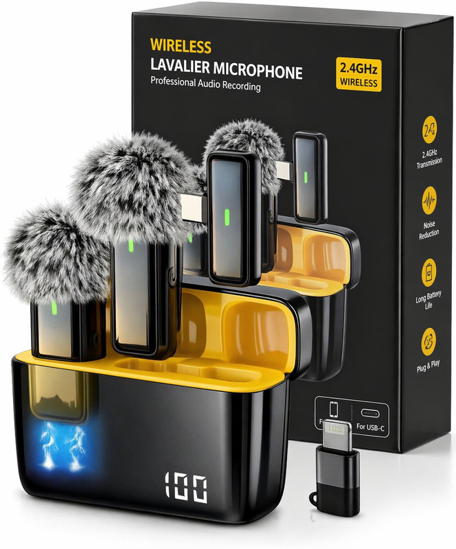 NextFusion Wireless Noise Cancelling Mic for YouTube, Vlogging, iPhone & Smartphones Microphone