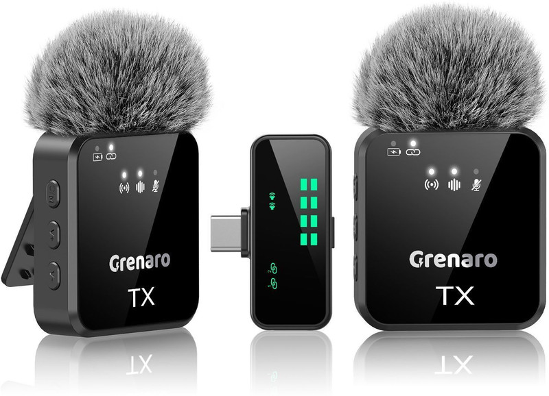 Grenaro Mic for YouTube, Noise Reduction Wireless microphone, mike for vlogging Microphone