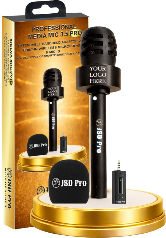 JSD PRO -Smart Media Mic 3.5-Smartphone & Camera-Handheld Adaptor with Built-In Wireless Microphone