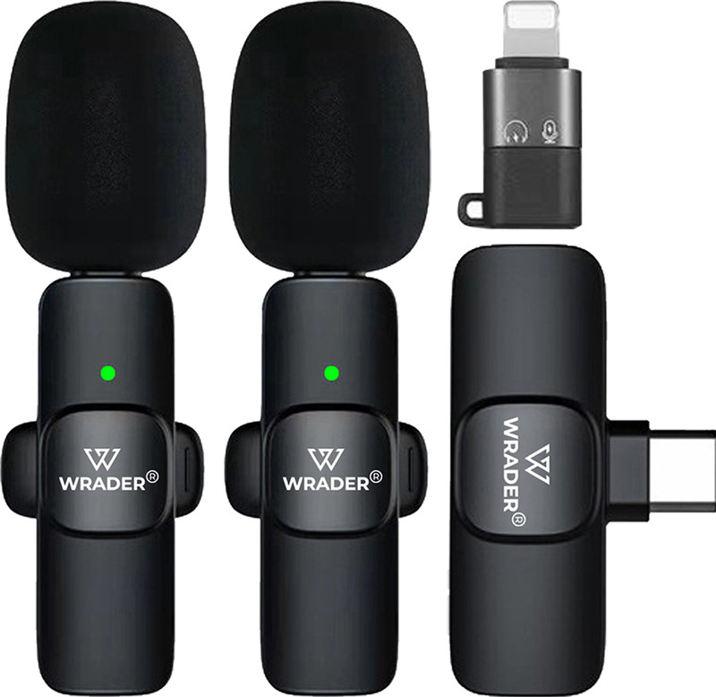 WRADER K9 Wireless Collar Mic with Noise Cancellation for Vlogging & Video Recording Microphone