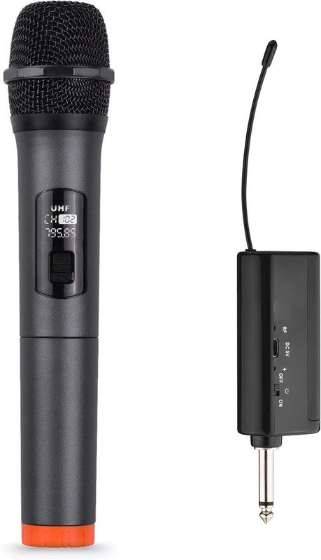 Adiohub Wireless Microphone Karaoke Microphone Wireless Mic with Rechargeable Receiver System Set 80ft Transmission Distance- UHF Handheld Cordless Microphone for Singing, Meeting, Confrence, Speech Microphone