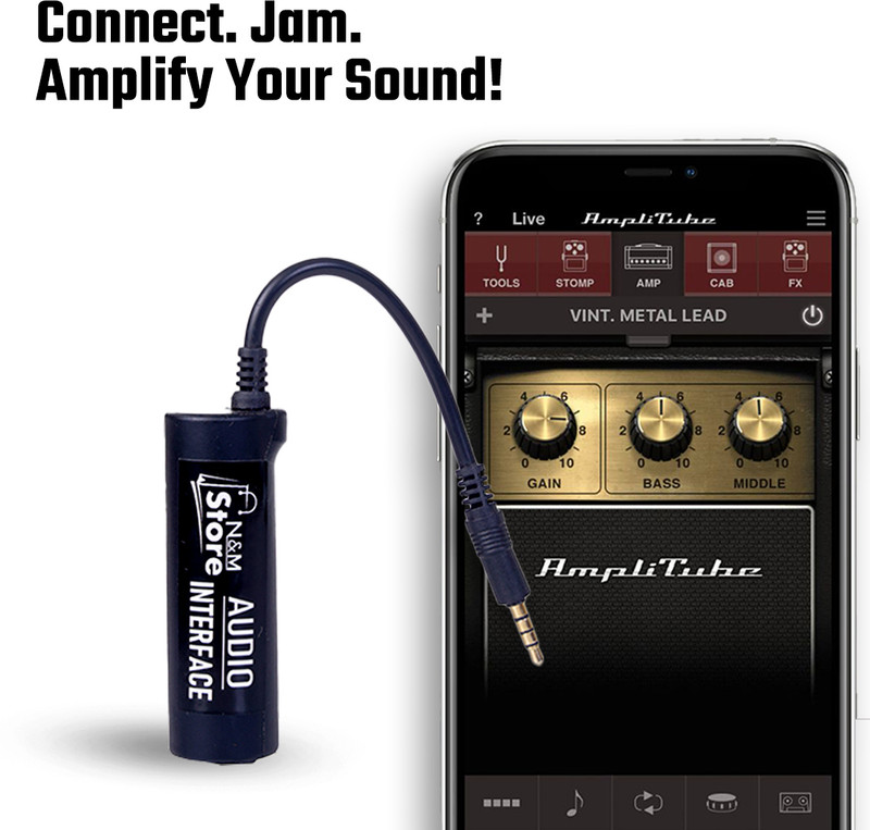 N&M Store Guitar Interface I-Rig Converter Replacement Guitar Phone Guitar Audio Interface Microphone