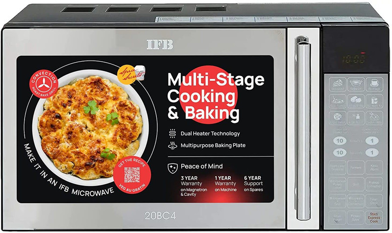IFB 20 L Convection Microwave Oven (20BC4 With Touch Key Pad 1200 Watt, Black)