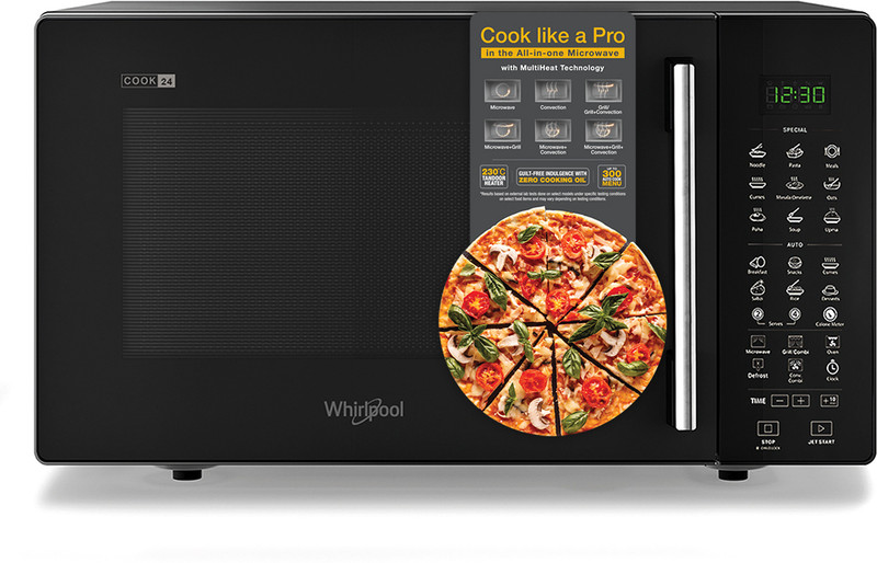 Whirlpool 24 L Smart fry with Zero Oil,130 Auto Cook Menus with Instant 1-Touch Menu, Quick Defrost, Stainless Steel Cavity Convection Microwave Oven(Magicook Pro 26CE, Black)