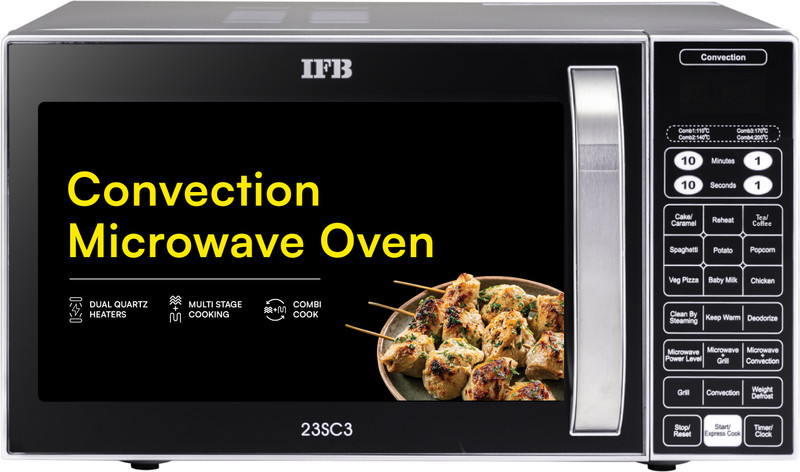 IFB 23 L 71 Auto Cook Menus, 10 Power Levels, Auto Defrost, Grill Mode, Combi- Cook Mode Convection Microwave Oven(23SC3, Silver)