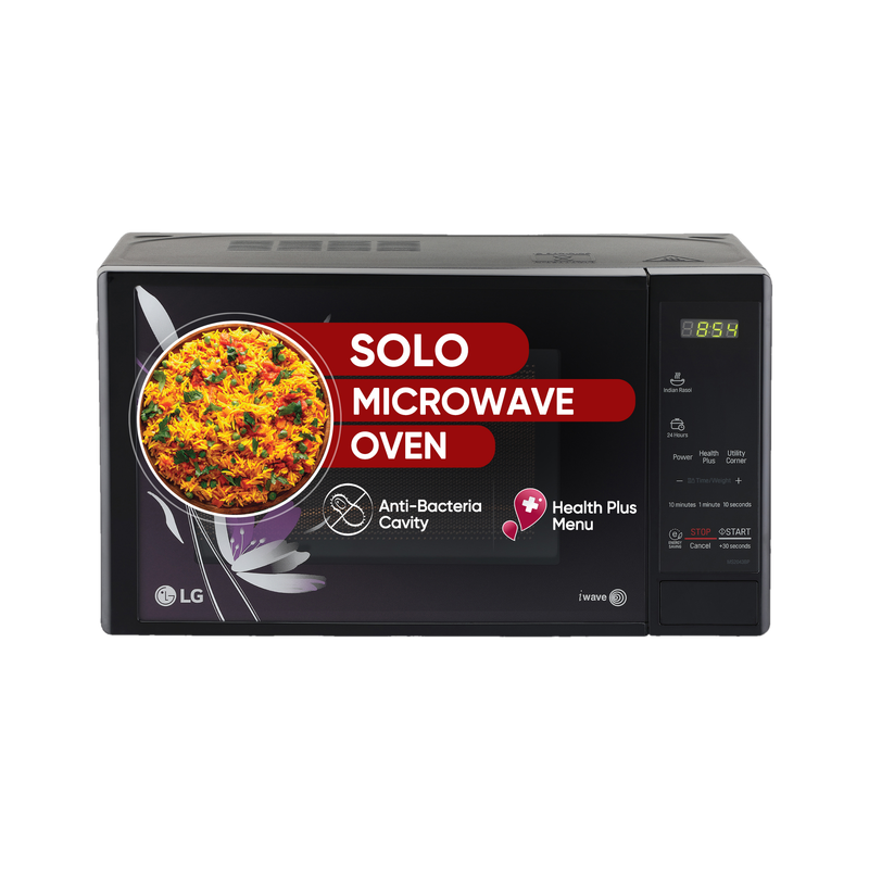 LG 20 L with i-wave Technology, Health plus, Indian cuisine Solo Microwave Oven(MS2043BP, Black)