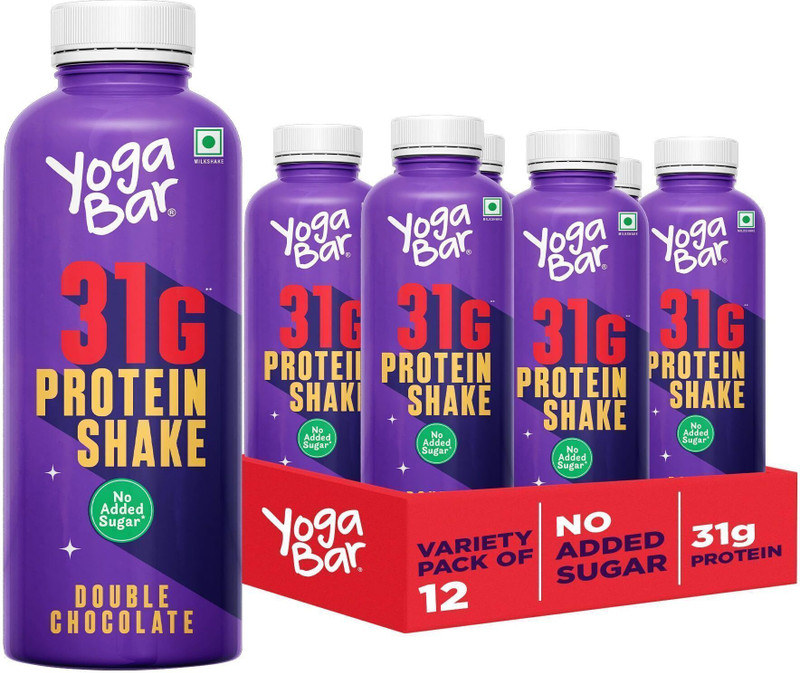 Yogabar 31g Protein Shake|Double Chocolate|No Added Sugar|Low Fat(12 x 0.25 kg)