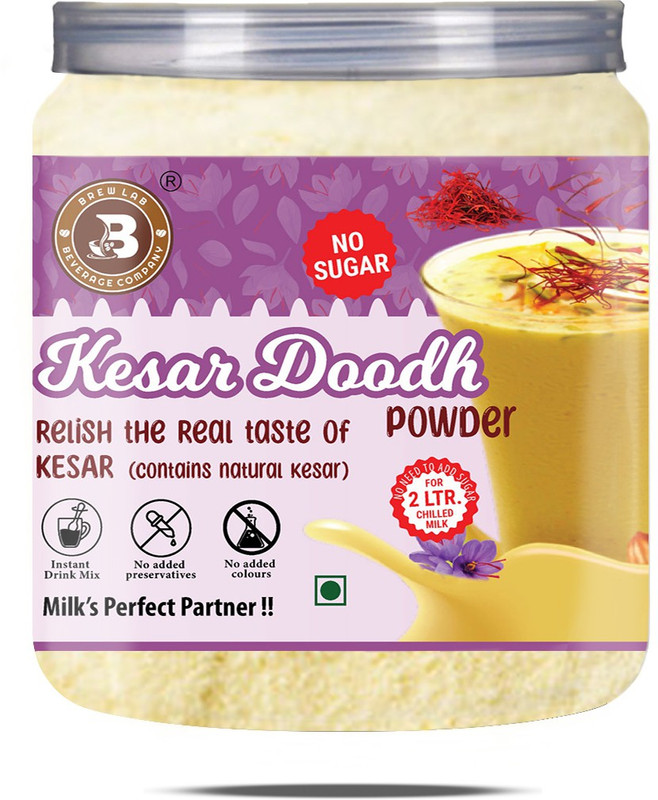 Brew Lab Natural & Flavorful Kesar Doodh No Sugar Powder | Relish The Real Taste of Kesar(250 g)