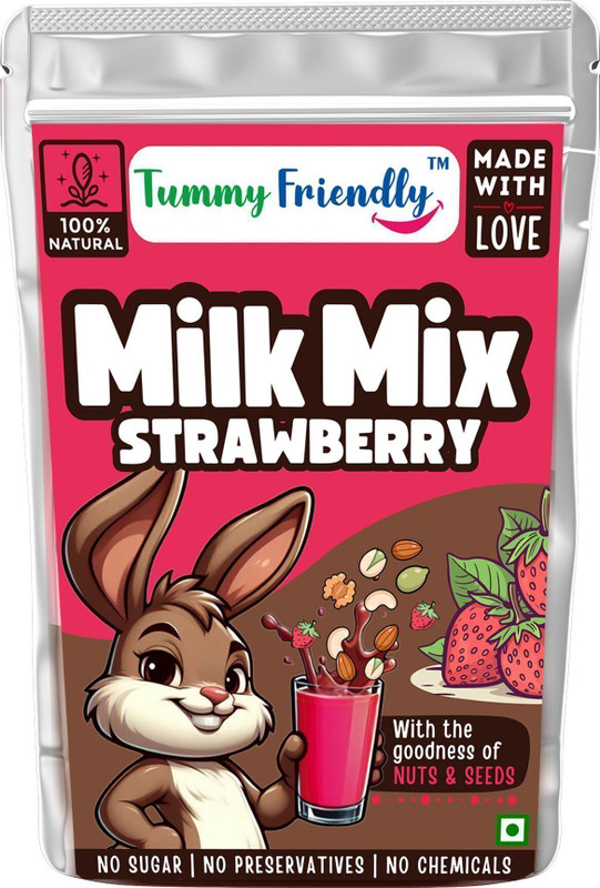 TummyFriendly Foods Tummy Friendly Strawberry Milk Mix for Kids & Babies. No Sugar No Preservatives(100 g)