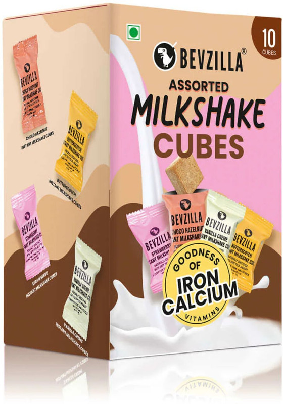 Bevzilla Instant Milkshake Cubes - (4 Flavours), Date Palm Jaggery(10 x 10 g)