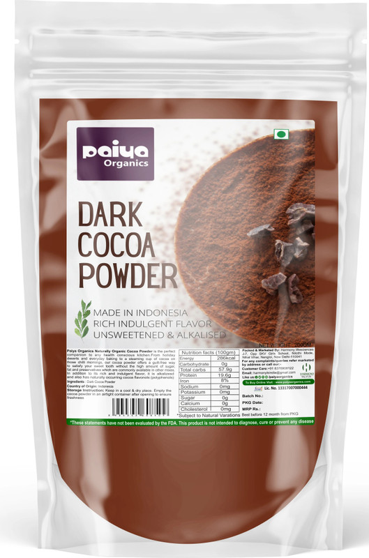paiya organics 100gm Cocoa Powder for Chocolate making, Coco milk, Shake, Baking Cake,(100 g)