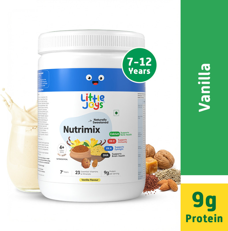 Little Joys Vanilla Nutrimix 7+ | Sweetened with Dates & Jaggery | For Energy & Immunity(350 g)