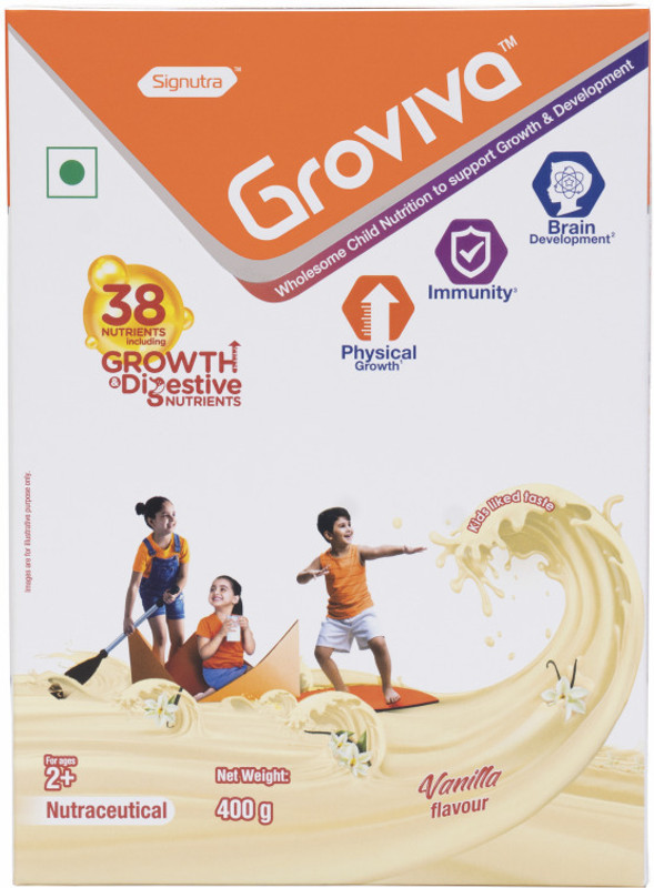 Signutra Groviva Wholesome Child Nutrition for Growth & Development - BIB (Vanilla)(400 g)
