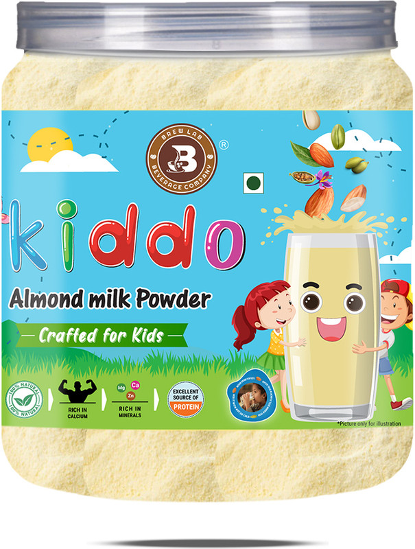 Brew Lab Kiddo Almond Milk Powder || Goodness Of Almond, Cardamom || Crafted For Kids ||(250 g)