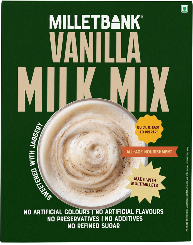 Millet Bank Millet Vanilla Milk Mix, Sugar Free Nutrition Drink, Sweetened with Jaggery(250 g)