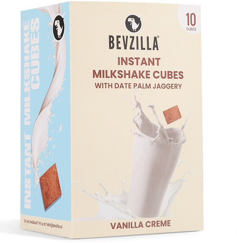 Bevzilla Instant Milkshake Cube - Vanilla Cream, 10 Cubes Pack, Date Palm Jaggery(10 x 10 g)