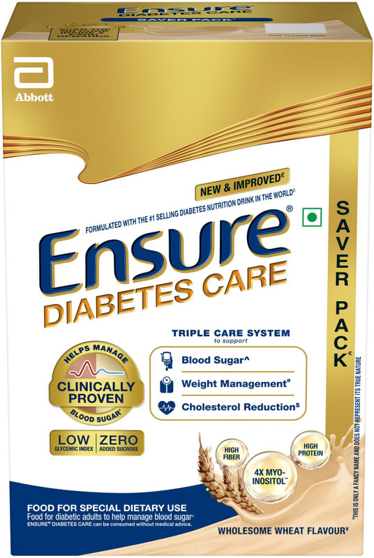ENSURE Diabetes Care- High Protein, High Fibre & 4X Myo-Inositol | Wheat Flavour(950 g)